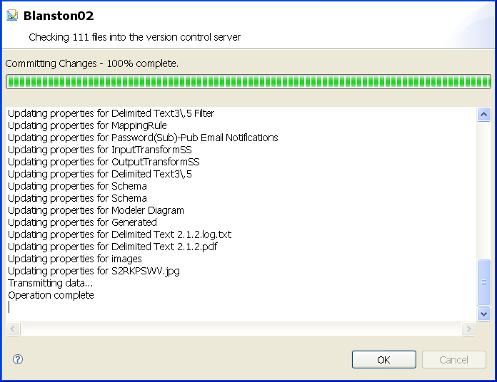 Committing files to the version control server