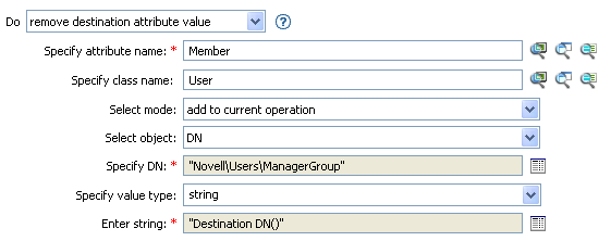 Remove destination attribute value