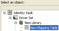 Selecting the Mapping Table object