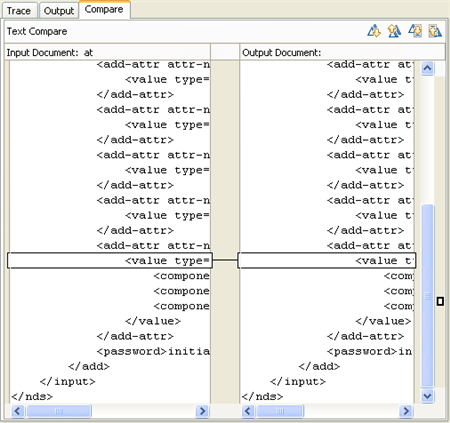 Compare the input document to the output document