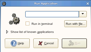 Run Application dialog box