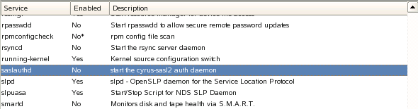 Selecting saslauthd
