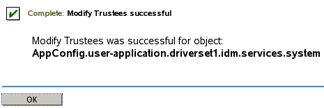 Modify Trustee successful message