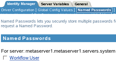 Workflow User Named Password