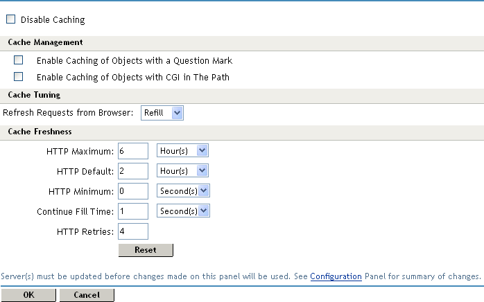 Global Cache Options