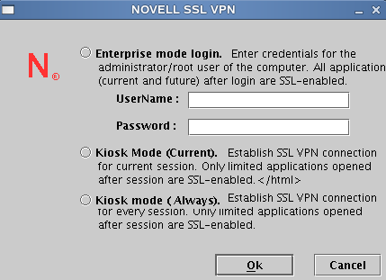 SSL VPN pop-up
