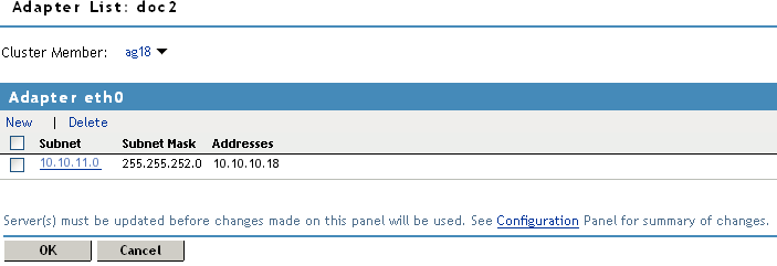 LAN adapter configuration