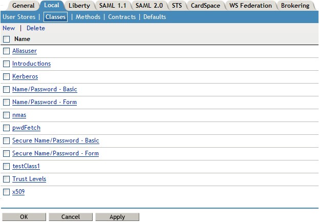 Authentication classes