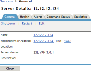 Server Details Page