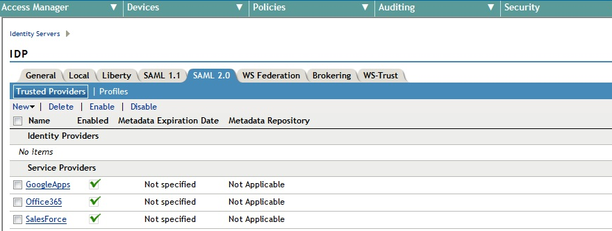 Trusted provider list