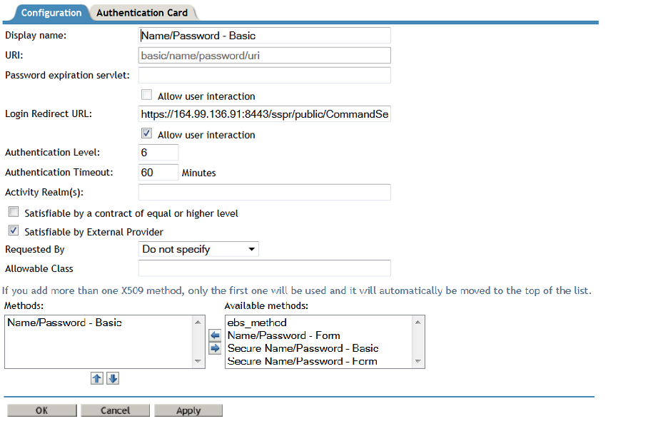 Authentication contract