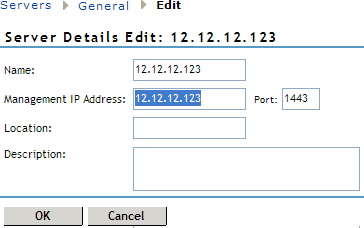 Editing Server Details