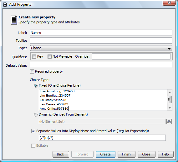 Add Property Dialog Box