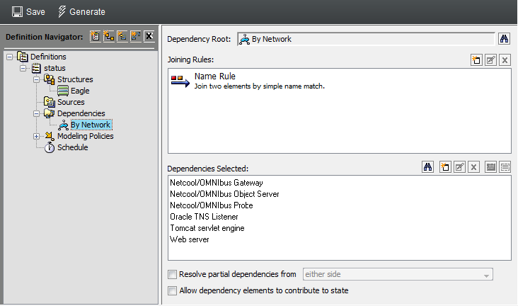 By Network in Definition Navigator Panel