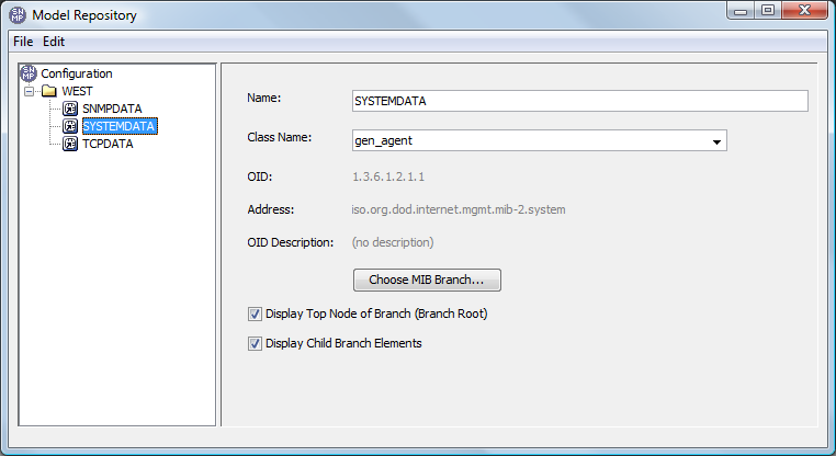Browse Model Repository Dialog