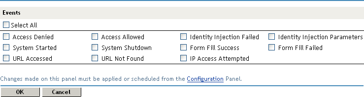 Configuring Novell Audit Events