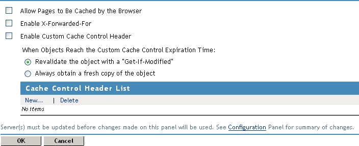 Custom Cache Control Header Options