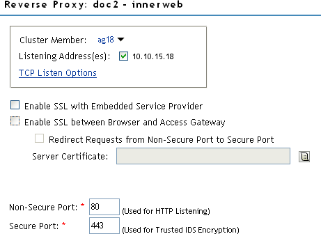 Configuring a reverse proxy