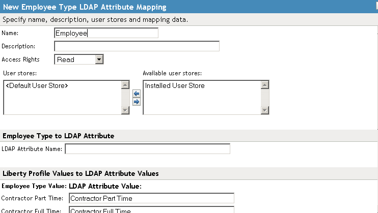 Employee Type LDAP attribute map
