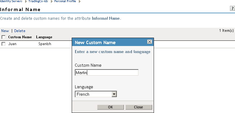 Custom attribute names