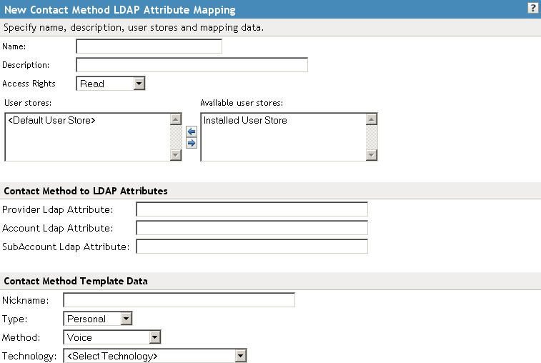 Contact Method LDAP attribute map