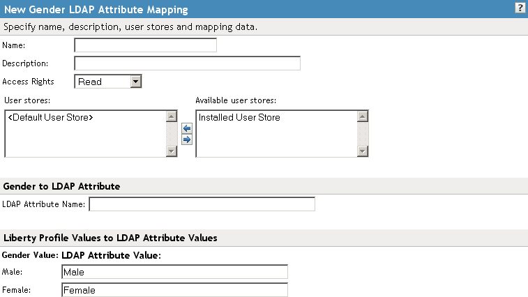 Gender LDAP attribute map