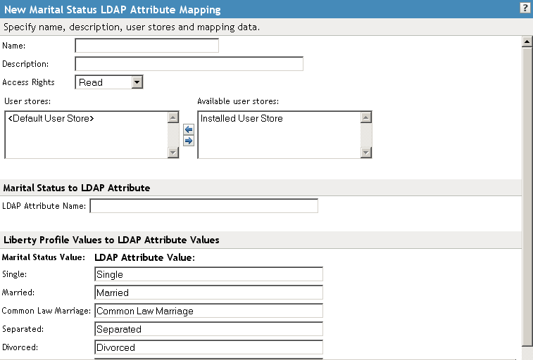 Marital Status LDAP attribute map