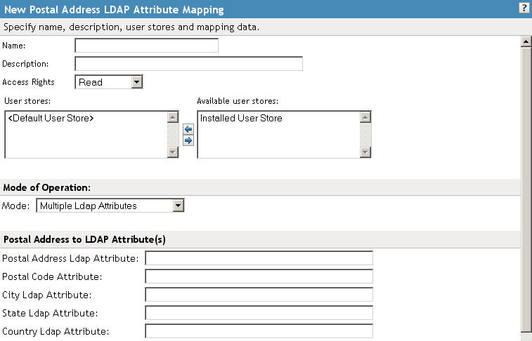 Postal Address LDAP attribute map
