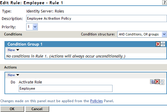 Activation role policy