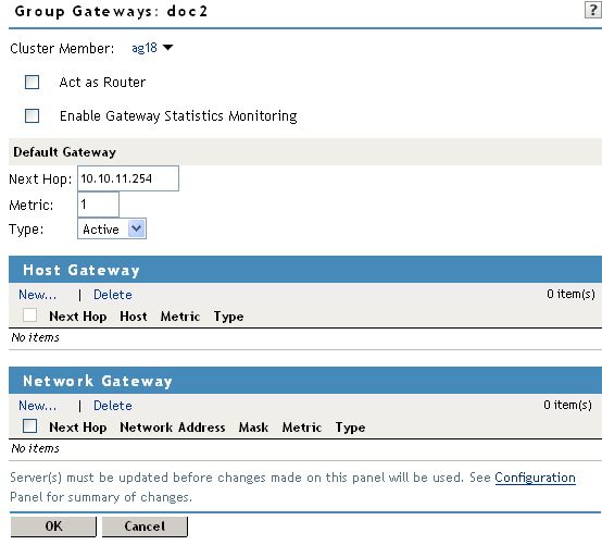 Configuring gateways