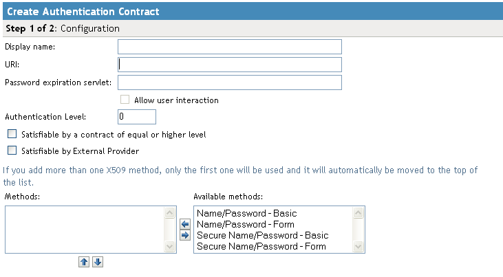 Authentication contract