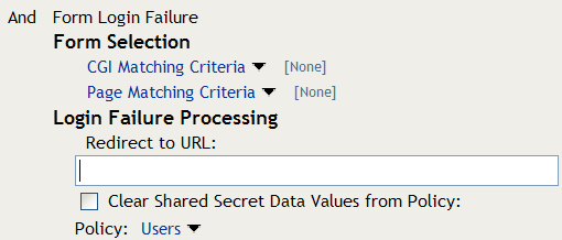 Form Fill Login Failure Policy