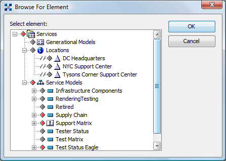 Browse for Element Dialog Box