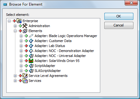 Browse for Element Dialog Box