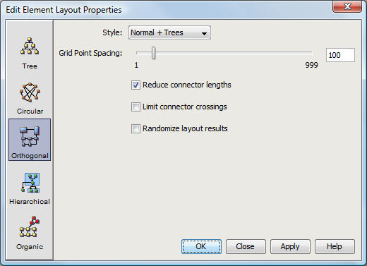 Edit Element Layout Properties Dialog Box