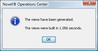 Generation Message in Operations Center Dialog Box