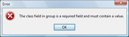 Required Field Error Message