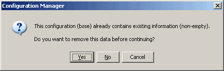 Configuration Manager Confirmation Dialog Box