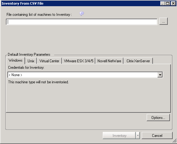 Inventory From CSV File Dialog Box