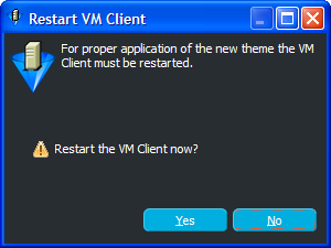 Restart VM Client Dialog Box