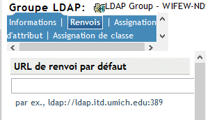 Champ URL de renvoi par défaut