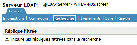 La Case d'option Rechercher en utilisant les répliques filtrées