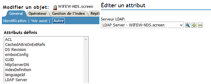 Attribut de serveur LDAP