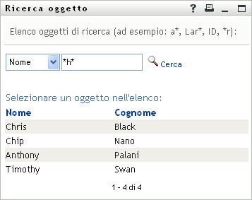 Nella pagina Ricerca verranno visualizzati i risultati della ricerca