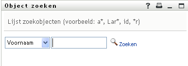 Op de objectopzoekpagina kunt u zoekcriteria opgeven